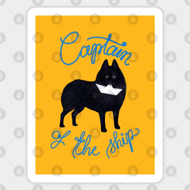 Captain Schipperke Sticker by illucalliart